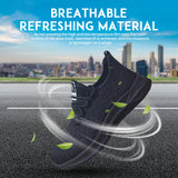 Lightweight Safety Shoes Breathable Toe Cap, Puncture Proof Safety Trainers Men Women (Navy Blue, 10)