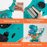 Alivio Crawling Walking Dinosaur Baby Toy with Musical Lights for 1 to 2 Years Kids (Blue)