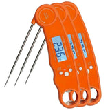 Alivio Instant Read Digital Meat Thermometer, 1–3s Fast, ±0.8°F Accuracy, Backlit LCD, Foldable Probe, BBQ & Cooking Tool (Pack of 3Pc)