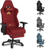 Alivio Velvet Gaming Chair, Adjustable Arms, Recline & High Back (Red)