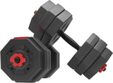 Alivio Premium 20kg Adjustable Dumbbell & Barbell Set (Black)