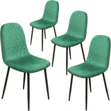 Alivio 4Pc Velvet Dining Chairs Ergonomic Upholstered Seat with Curved Backrest (Green)