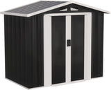 Alivio Metal Garden Storage Shed With Weather Protection and Double Sliding Lockable Doors (Black)