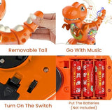 Alivio Crawling Walking Dinosaur Baby Toy with Musical Lights for 1 to 2 Years kids (Orange)