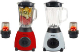 Bistro Chef 2-in-1 Nuts Ice Crushing Mixer Blender 850W (Red & Blue, Pack of 2)