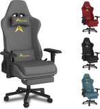 Alivio Velvet Gaming Chair, Adjustable Arms, Recline & High Back (Grey)