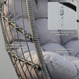 Alivio Folding Egg Chair with Steel Frame, Freestanding Hanging Chair - Premium Swing Chair with Cushion for Indoor Outdoor Patio Garden