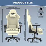 Alivio Velvet Gaming Chair, Adjustable Arms, Recline & High Back (Beige)