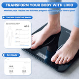 Alivio Smart Digital Body Weight Scale with Bluetooth App & LCD Display (Black)