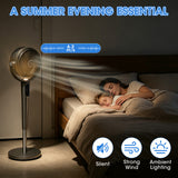 Alivio Silent DC Pedestal Circulator Fan with Remote Control, Adjustable Height, 8 Speeds, 360° Rotation & 12H Timer