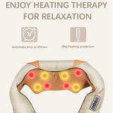 Alivio Shiatsu Back Neck Massager with Heat Deep Tissue (Beige)