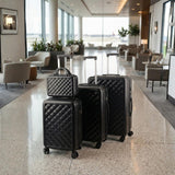 Alivio Lightweight 4-Piece ABS Hard-Shell Luggage Suitcase Set (Black)