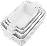 Alivio Ceramic Baking Dish Set – Oven Microwave & Dishwasher Safe Porcelain Bakeware (Pack of 4)