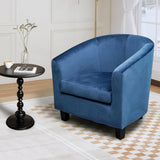 Alivio Premium Velvet Upholstery Soft Foam Cushion, Comfy & Ergonomic Fabric Tub Chair (Blue)