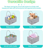 Alivio Foldable Baby Storage Organizer Caddy Bag (Grey)