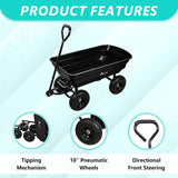 Alivio Heavy Duty 75L Garden Wheelbarrow Trolley - 250kg Tipping Cart with Pneumatic Wheels