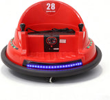 Alivio Remote Control Bumper Car for Kids, 360° Spin with Lights, Music & Safety Belt (Red)