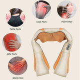 Alivio Shiatsu Back Neck Massager with Heat Deep Tissue (Beige)