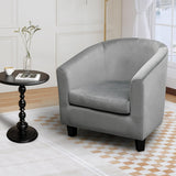 Alivio Premium Velvet Upholstery Soft Foam Cushion, Comfy & Ergonomic Fabric Tub Chair (Grey)