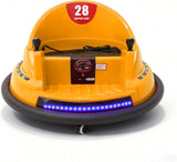 Alivio Remote Control Bumper Car for Kids, 360° Spin with Lights, Music & Safety Belt (Yellow)