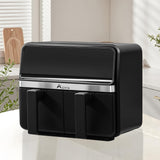 Alivio 9L Dual Basket Air Fryer with LED Touch Screen, Non-Stick & Dishwasher Safe