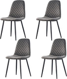 Alivio Set of 4 Velvet Dining Chairs Fabric Upholstered seat (Grey)