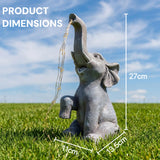 Alivio Solar Elephant Garden Statue with LED Lights, Outdoor Patio Yard Lawn & Porch Ornament Decor (Grey)