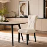 Alivio Set of 2 PU Leather Dining Chairs with Solid Rubberwood Legs, White