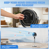 Alivio Silent DC Pedestal Circulator Fan with Remote Control, Adjustable Height, 8 Speeds, 360° Rotation & 12H Timer