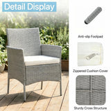 Alivio 3-Piece Outdoor Rattan Wicker Furniture Set with Cushions & Coffee Table (Grey)