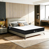 Alivio Double Size Mattress, Breathable Soft Knitted Microfiber Fabric with 7-Zone Strengthening Support (White & Black)