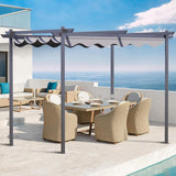 Alivio 3 x 2m Steel Frame Pergola, 10 x 7ft Outdoor Gazebo Pergola with UV-Resistant Canopy