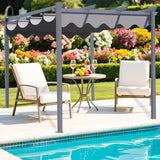 Alivio 4 x 3m Steel Frame Pergola, 13 x 10ft Outdoor Gazebo Pergola with UV-Resistant Canopy