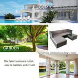 Alivio 3 Seater Rattan Garden Corner Sofa Set with Coffee Table & Anti-UV Cushions  (Grey)