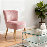 Alivio Pink Ergonomic Accent Chair with Breathable Fabric & Wood Legs