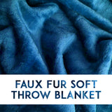 Alivio Faux Fur Mink Throw Luxury Super Soft Plain Bed Sofa Settee Throw Blanket - Large - Ocean Blue
