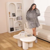 Alivio Oversized Women Fleece Hoodie Blanket Giant Wearable Adults (Grey)