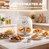 Alivio Cream Manual Air Fryer, 80–200°C Temperature Settings, 30-Minute Timer for Everyday Cooking