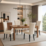 Alivio Set of 2 PU Leather Dining Chairs with Solid Rubberwood Legs, White