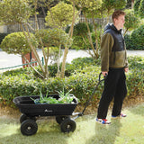 Alivio Heavy Duty 75L Garden Wheelbarrow Trolley - 250kg Tipping Cart with Pneumatic Wheels