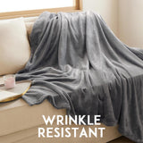 Alivio Small Faux Fur Mink Throw Luxury Super Soft Plain Bed Sofa Settee Throw Blanket - Silver
