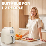 Alivio Cream Manual Air Fryer, 80–200°C Temperature Settings, 30-Minute Timer for Everyday Cooking