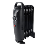 Alivio 5-Fin Oil-Filled Room Heater with Adjustable Thermostat (Black)