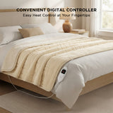 Alivio Premium Electric Heated Blanket with 7 Heat Levels & 9 Timer Modes (Beige)