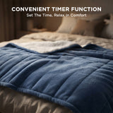 Alivio Premium Electric Heated Blanket with 7 Heat Levels & 9 Timer Modes (Navy Blue)