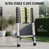 Alivio 3.8m Telescopic Ladder Extendable Collapsible Heavy Duty (3.8M 12.5FT) Max 150 KG