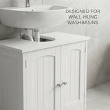 Alivio Under Sink Bathroom Cabinet with Magnetic Doors and Metal Handles (Grey)