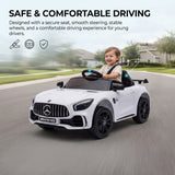 Alivio 12V Mercedes GTR Ride-On Car with Remote Control & LED Lights (White)