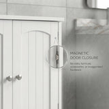 Alivio Under Sink Bathroom Cabinet with Magnetic Doors and Metal Handles (Grey)