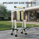 Alivio 3.8m Telescopic Ladder Extendable Collapsible Heavy Duty (3.8M 12.5FT) Max 150 KG